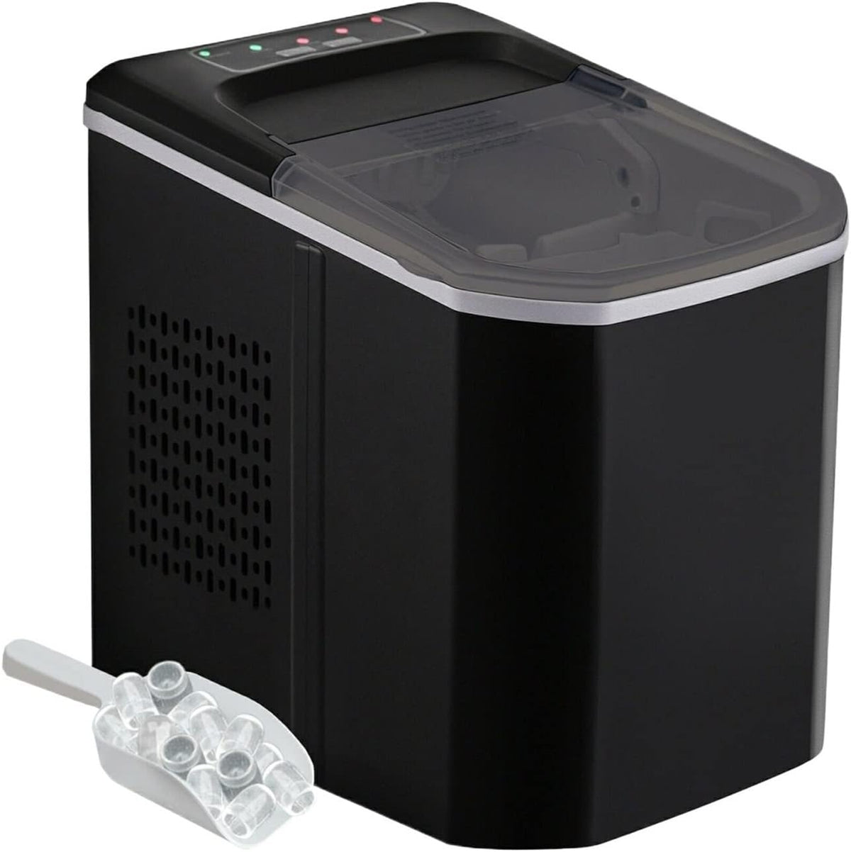 PAKLIF - Machine à glaçons 12 kg par 24 h - Capacité annoncée 22 L et fonction AutoFill - Modèle argent 110 W avec réfrigérant R600a pour bureau et usage commercial