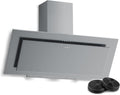 Klarstein Athena Hotte aspirante inclinée 90 cm - 3 vitesses avec recyclage ou évacuation - Éclairage LED et classe A+++ - Acier inoxydable design mural moderne
