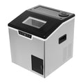 HPDTZ - Machine à glaçons avec broyeur à glace - Réservoir d'eau et écran LCD - Refroidissement à air avec glaçons carrés pour maison bureau et café