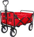 ZAANU Chariot pliant extérieur pour camping et jardin - Charge jusqu à 100 kg - Roues universelles avec poignée réglable - Wagon robuste en tissu pour transport polyvalent