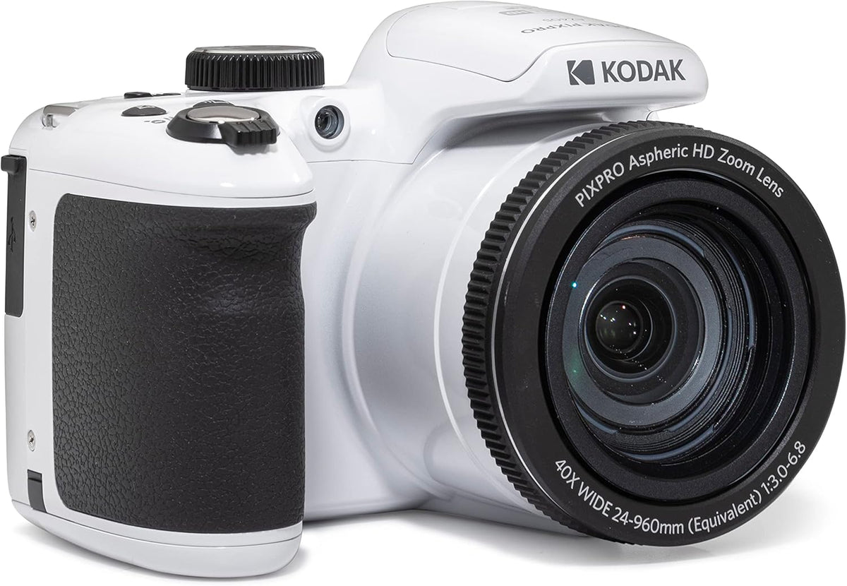 KODAK Pixpro AZ405 appareil photo bridge - capteur BSI CMOS 20 MP blanc grand angle 24 mm - zoom optique 40x - vidéo Full HD 1080p stabilisation et écran LCD 3 pouces