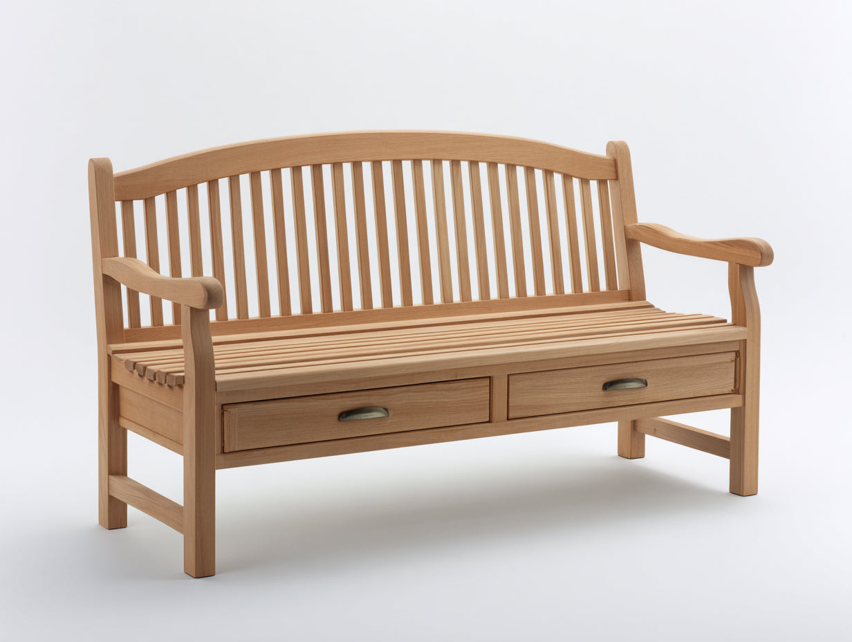 Banc de jardin - bois - 172x63x88 cm - bois naturel - classique