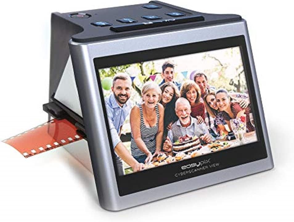 Easypix Cyberscanner View 03101 - Scanner photo films et diapositives 22 MP - Insertion et défilement manuel image par image - HDMI USB carte SD jusqu'à 32 Go