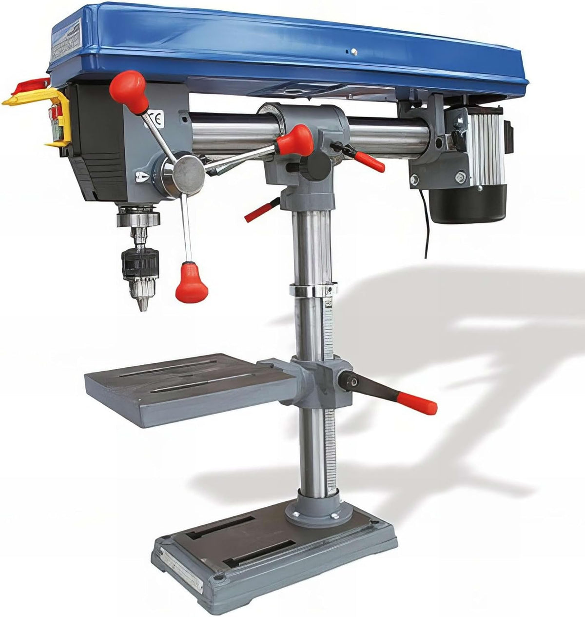 Jean l'ébéniste PCR3116E - Perceuse à colonne radiale d'établi 550 W - 5 vitesses jusqu'à 2500 tr min capacité bois 16 mm - Modèle bleu pour menuiserie