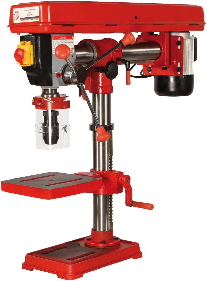 Holzmann SB3116RMN perceuse à colonne radiale 900 W - Réglage radial et mandrin jusqu'à 16 mm - 5 vitesses jusqu'à 2500 tr min - Machine filaire 400 V rouge