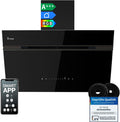 KKT KOLBE AURORA8005FB - Hotte aspirante murale 80 cm 782 m3 h - Recyclage ou évacuation avec WiFi application Smart SensorTouch LED - Verre noir finition laquée
