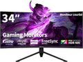 ZovvJee écran PC gamer incurvé 34 pouces - UWQHD 3440 x 1440 165 Hz et 1 ms MPRT - HDR400 FreeSync Premium - HDMI DisplayPort et montage VESA pour gaming ultra large