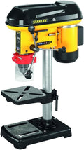 STANLEY SXDP13597E - Perceuse à colonne d'établi 400 W 9 vitesses - Mandrin 1,5 à 13 mm jusqu'à 2700 tr min - Modèle jaune 240 V couple 30 Nm
