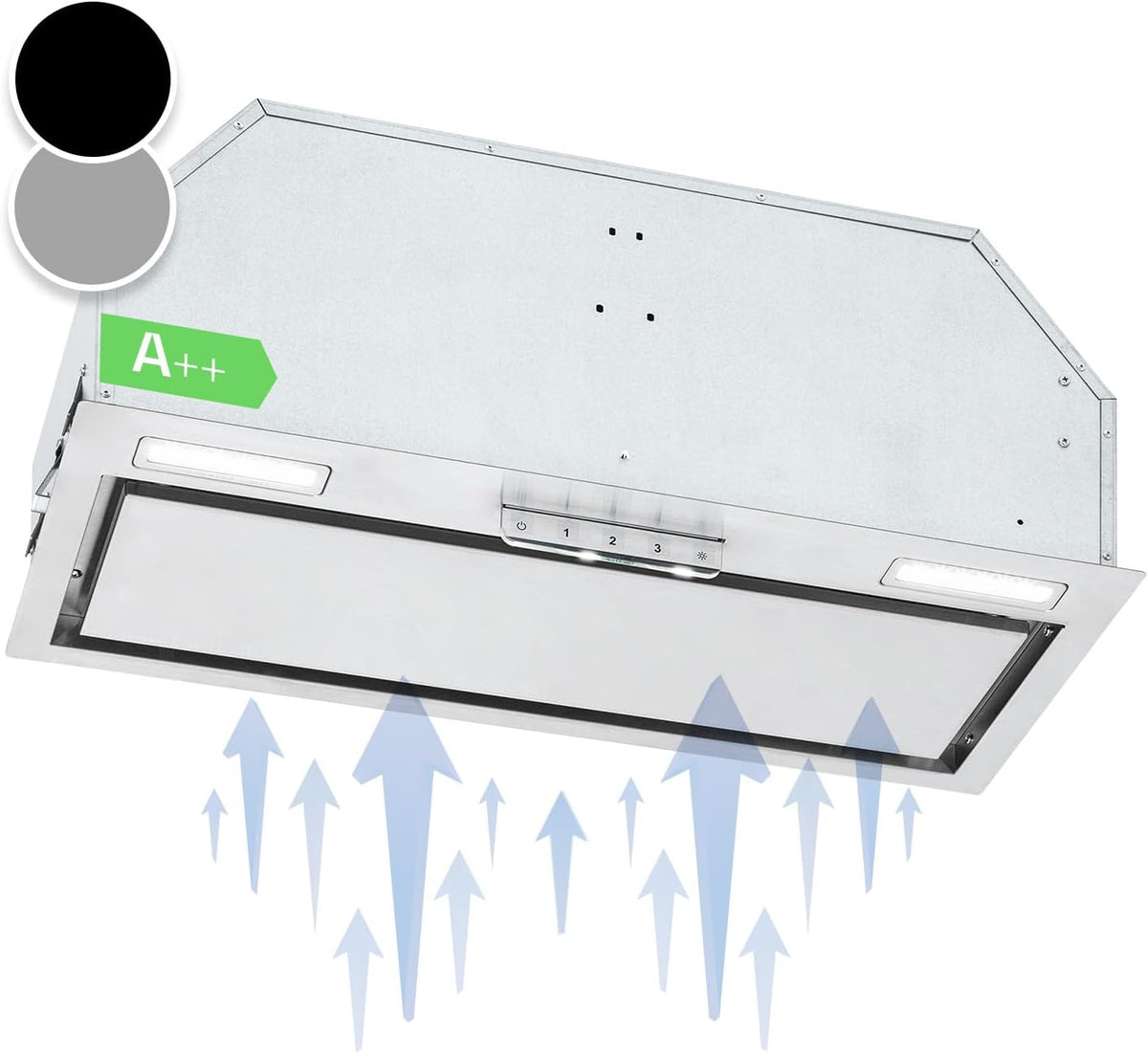Klarstein hotte aspirante murale 70 cm - Filtre graisse aluminium - Débit 508 m3/h - Éclairage LED et commande tactile inox