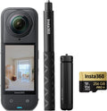 Insta360 X5 Pack Visite virtuelle Caméra 360 8K - Photo HDR 360 72 MP - Batterie 2400 mAh - Perche selfie invisible trépied avec écran 2,5 pouces HDMI USB