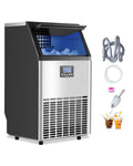 VEVOR HZB 45 machine à glaçons autonome - production 45,4 kg en 24 h stockage 15 kg - 45 glaçons par cycle avec écran LED - auto nettoyage pour bar restaurant bureau