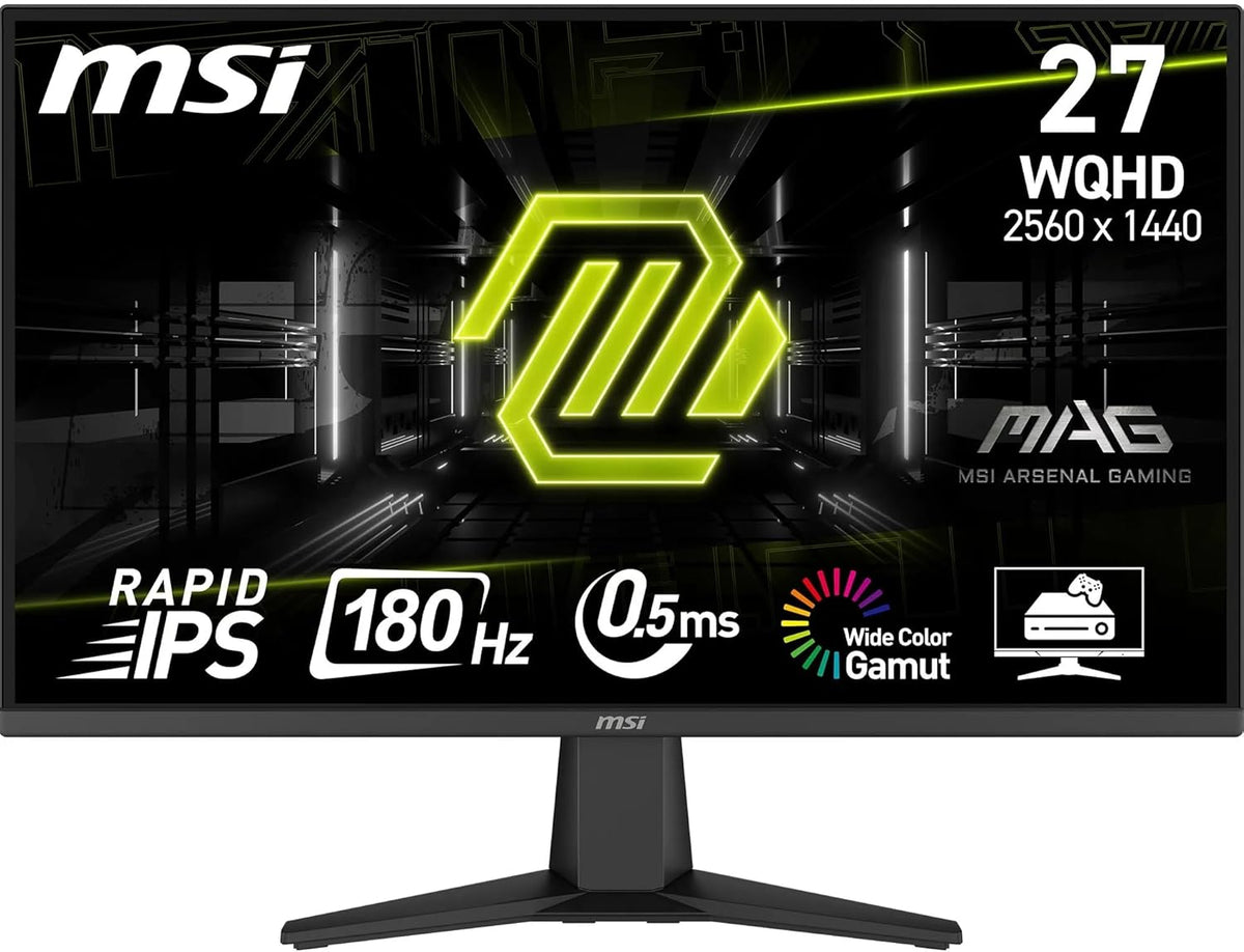 MSI MAG 275QF Écran gaming 27 pouces WQHD - Dalle Rapid IPS 2560 x 1440 - 180 Hz avec AMD FreeSync HDR Ready - DisplayPort 1.4 HDMI 2.0b large gamme sRGB