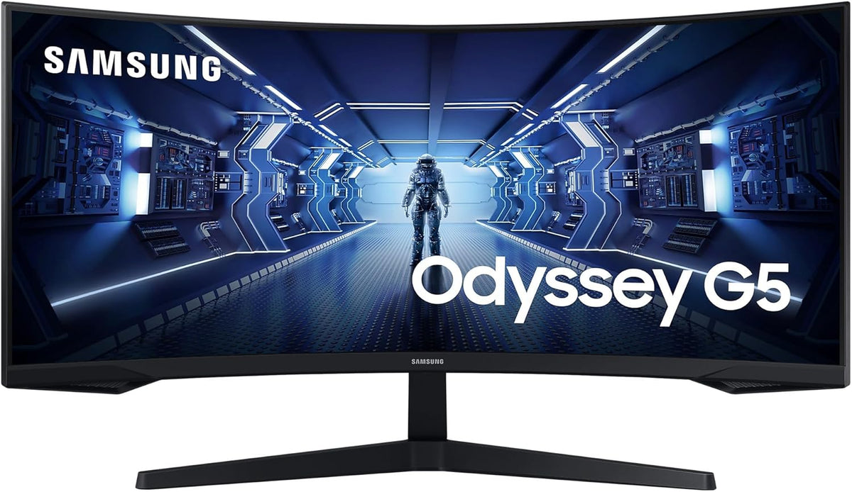 Samsung Odyssey G55T écran gaming 34 pouces - UWQHD 3440 x 1440 dalle VA 1000R - 165 Hz réponse 1 ms - AMD FreeSync Premium HDMI DisplayPort pied ajustable