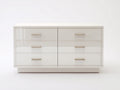 Commode - bois - 136x43x75 cm - blanc - style moderne