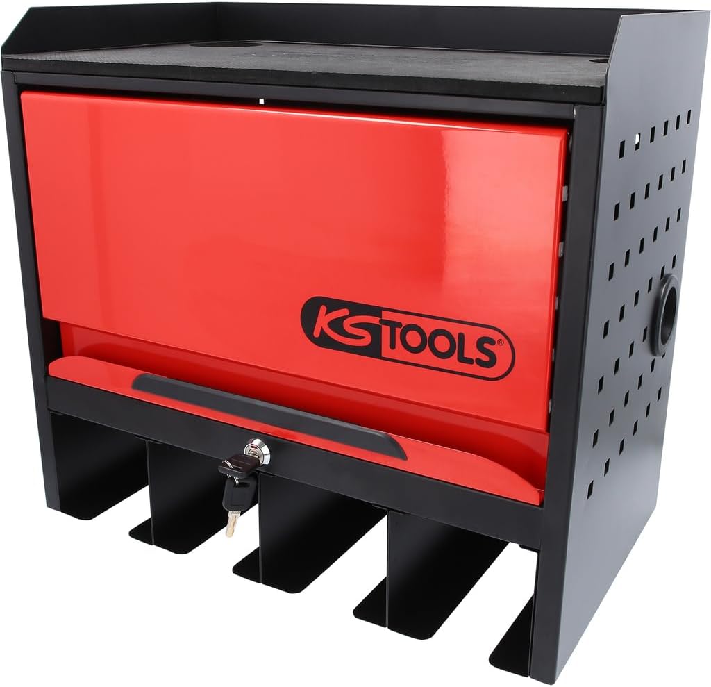 KS Tools armoire outils 515 6901 - acier allié verrouillable finition poudre - montage mural style industriel - dimensions 28,2 x 48 x 28,2 cm pour rangement outils
