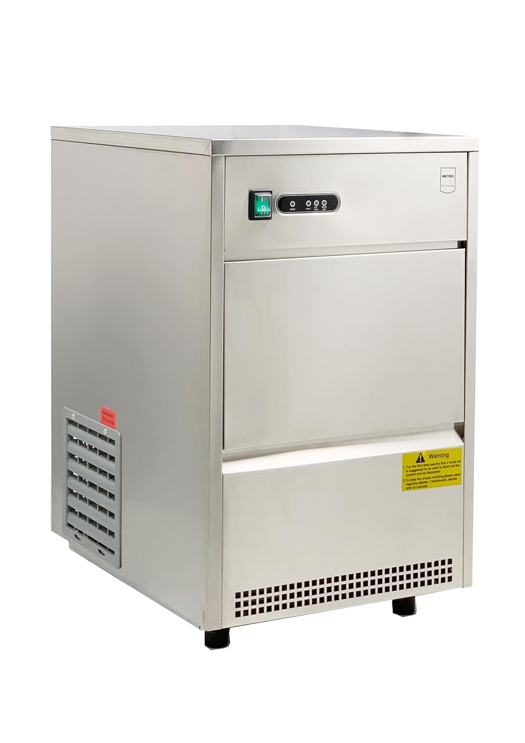 METRO Professional GIM1026B machine à glaçons - production 26 kg en 24 h stockage 6 kg - glace conique creuse - acier inoxydable argenté puissance 170 W réfrigérant R290a