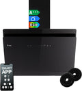 KKT KOLBE Hotte aspirante murale 80 cm - Débit jusqu à 782 m3 par h et classe A+++ - Contrôle WiFi SensorTouch automatique - Verre noir avec LED RGBW