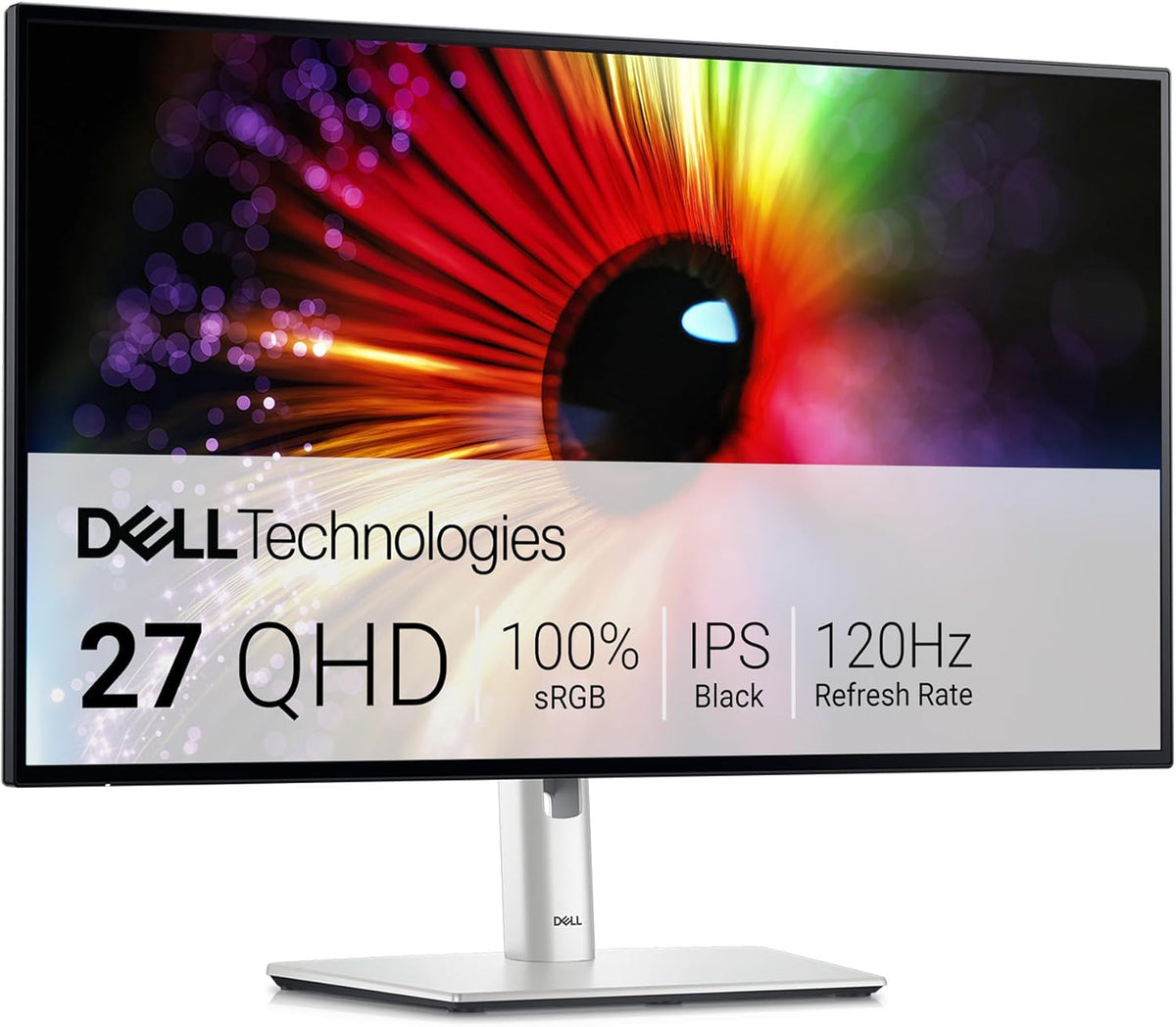 Dell UltraSharp U2724D - Écran PC 27 pouces QHD 2560 x 1440 IPS Black 120 Hz - 98 pour cent DCI-P3 - 2 USB-C 2 DisplayPort HDMI 3 USB finition argent