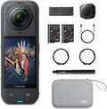 Insta360 X5 Pack Essentiels Caméra 360 8K étanche - Autonomie jusqu à 3 h et basse lumière - Perche selfie invisible et objectifs remplaçables - Stabilisation et pare vent