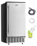 VEVOR HBZB 36F machine à glaçons encastrable - production 36,3 kg en 24 h - porte réversible acier inoxydable - drainage électrique pour cuisine bar bureau maison
