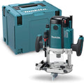 Makita - Défonceuse 2300 W avec frein et pinces 6 8 12 mm - Jusqu'à 23000 tr min base fixe - Coffret Makpac pour fraisage intensif et atelier