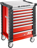 FACOM JET.8M3A servante d'atelier roulante - 8 tiroirs pour 24 modules avec serrure centrale - Plan de travail XL pour garage - Servante à outils rouge