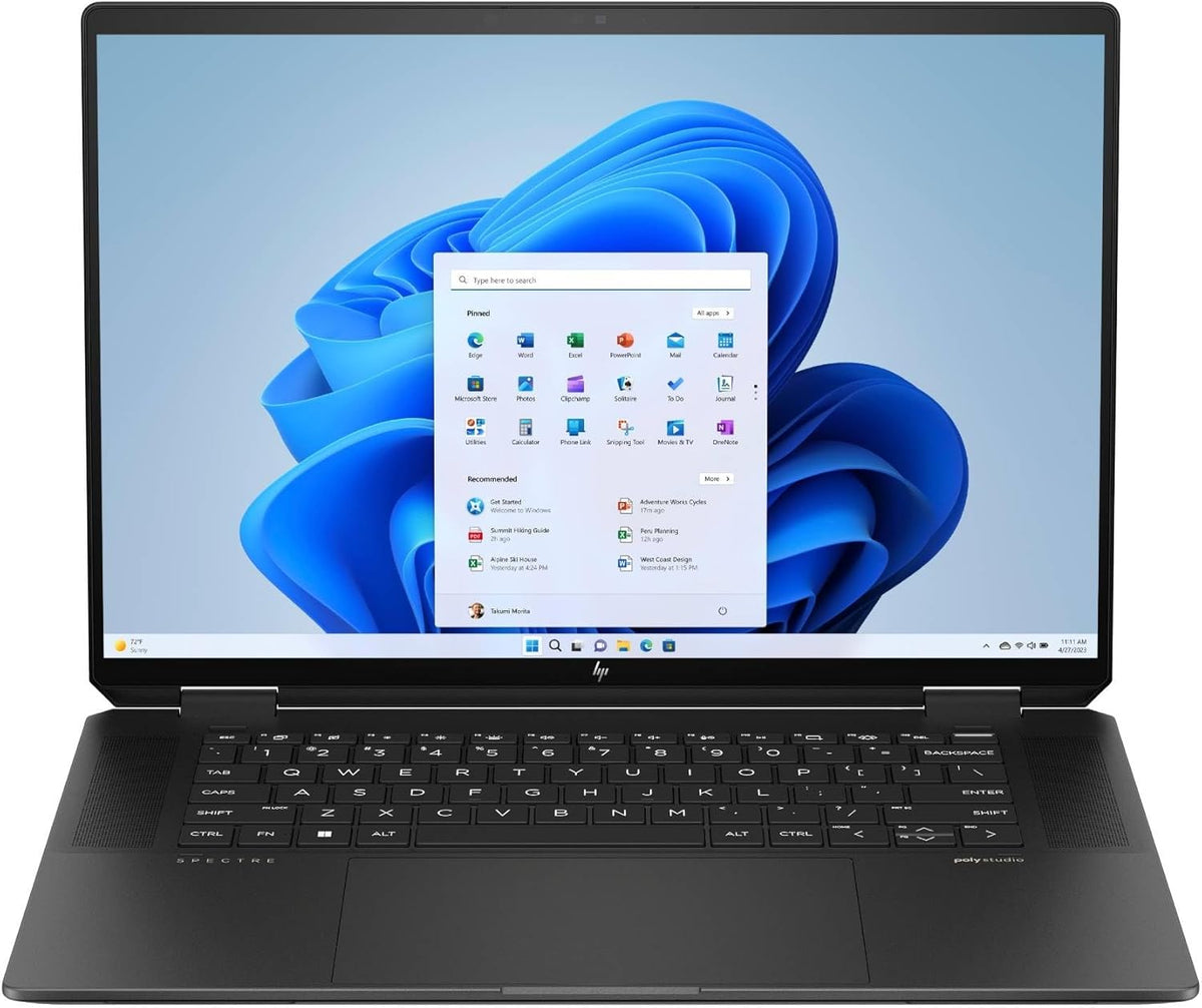 HP Spectre x360 ordinateur portable 2 en 1 - Écran tactile IPS WQXGA 16 pouces - Core Ultra 7 155H 16 Go RAM SSD 1 To - Intel Arc Windows 11 touche Copilot QWERTZ