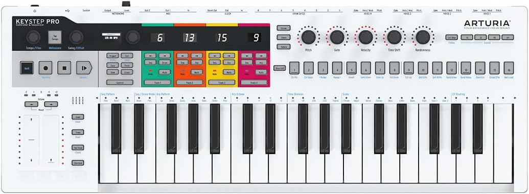 Arturia KeyStep Pro clavier maître MIDI - 37 touches pour composition et production musicale - Contrôle USB pour logiciels compatibles - Logiciel créatif inclus finition noire