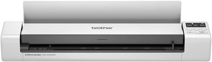 Brother DS 940DW scanner portable A4 - Numérisation recto verso couleur et noir et blanc 15 ppm - WiFi et batterie intégrée - USB résolution 600 dpi format compact