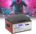 QFGain platine vinyle vintage argent - Tourne disque 3 vitesses avec radio AM FM CD cassette USB SD - Prise audio 3,5 mm et haut parleurs stéréo intégrés