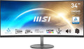 MSI PRO MP341CQ écran bureautique incurvé 34 pouces - UWQHD 3440 x 1440 dalle VA 1500R - 100 Hz réponse 1 ms HDR Ready - HDMI DisplayPort haut parleurs intégrés