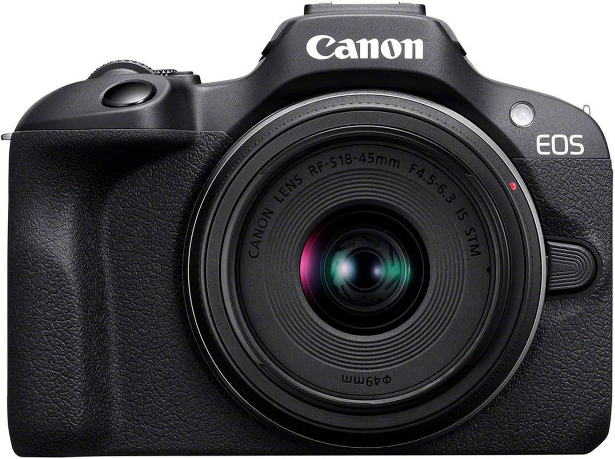 Canon EOS R100 Appareil photo hybride APS C 24 MP - Objectif RF S 18 45 mm F4.5 6.3 IS STM - Vidéo 4K autofocus Dual Pixel - WiFi Bluetooth rafale 6,5 ips