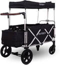 Fuxtec Super Cruiser Chariot pliable noir - Capacité de charge jusqu à 75 kg pour enfants - Toit pare soleil amovible harnais 5 points - Grandes roues pour plage ville forêt