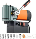 VEVOR perceuse magnétique profil bas 1300 W - Force 10000 N et diamètre de perçage 35 mm - Vitesse 650 tr min avec tige Weldon - Machine portable métal 110 V