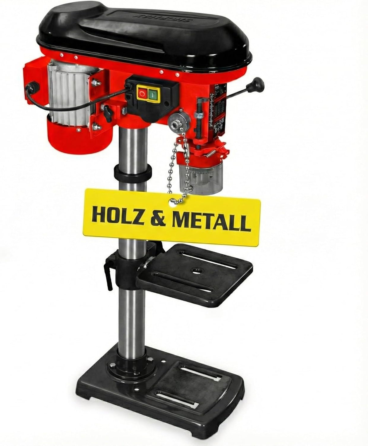 Hecht perceuse à colonne 600 W - Mandrin 16 mm avec 12 niveaux de vitesse - Rotation jusqu'à 2700 tr min - Table orientable réglable en hauteur 230 V