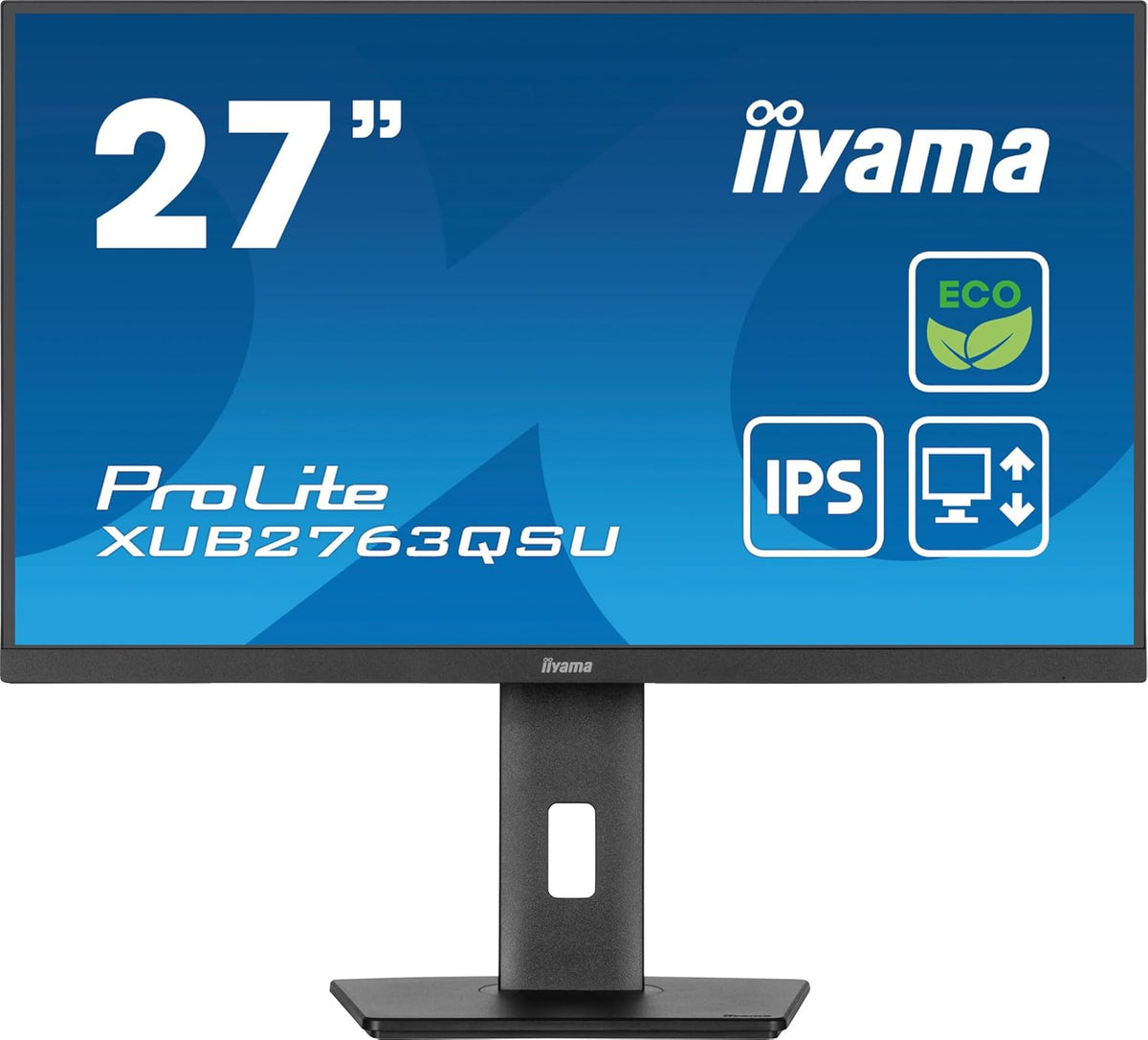 iiyama ProLite XUB2763QSU B1 écran PC 27 pouces - IPS QHD 2560 x 1440 à 100 Hz - FreeSync écran mat réglable en hauteur et pivot - DisplayPort HDMI hub USB et haut parleurs