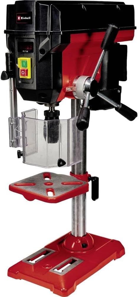 Einhell TE-BD 550 E - Perceuse à colonne 550 W 230 V - Vitesse réglable 450 à 2500 tr min mandrin 12,7 mm - Modèle rouge avec matériel d'installation