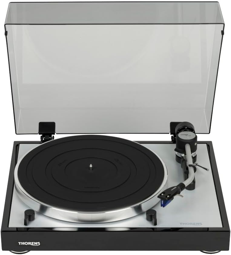 Thorens TD 403 DD Platine vinyle noire - Entraînement direct silencieux jusqu à 45 tr min - Construction aluminium avec moteur CA - Compatible haut parleurs et ordinateur