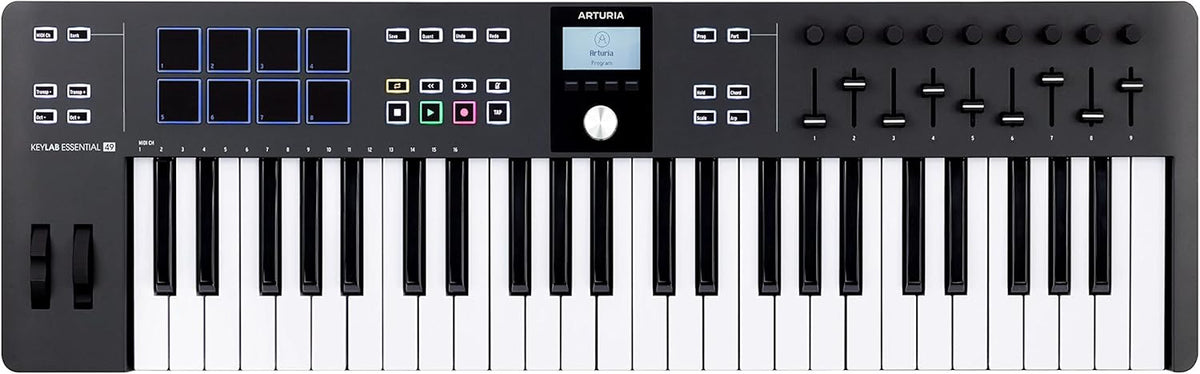 KeyLab Essential MK3 49 Black Clavier maître MIDI USB - 49 touches pour production musicale - Format portable noir - Suite logicielle incluse pour instruments virtuels et création
