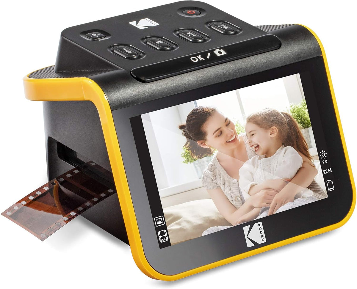 KODAK Slide N Scan - Scanner films négatifs et diapositives 22 MP - Écran LCD 5 pouces pour formats 35 mm 126 et 110 - Conversion JPEG couleur noir blanc HDMI USB
