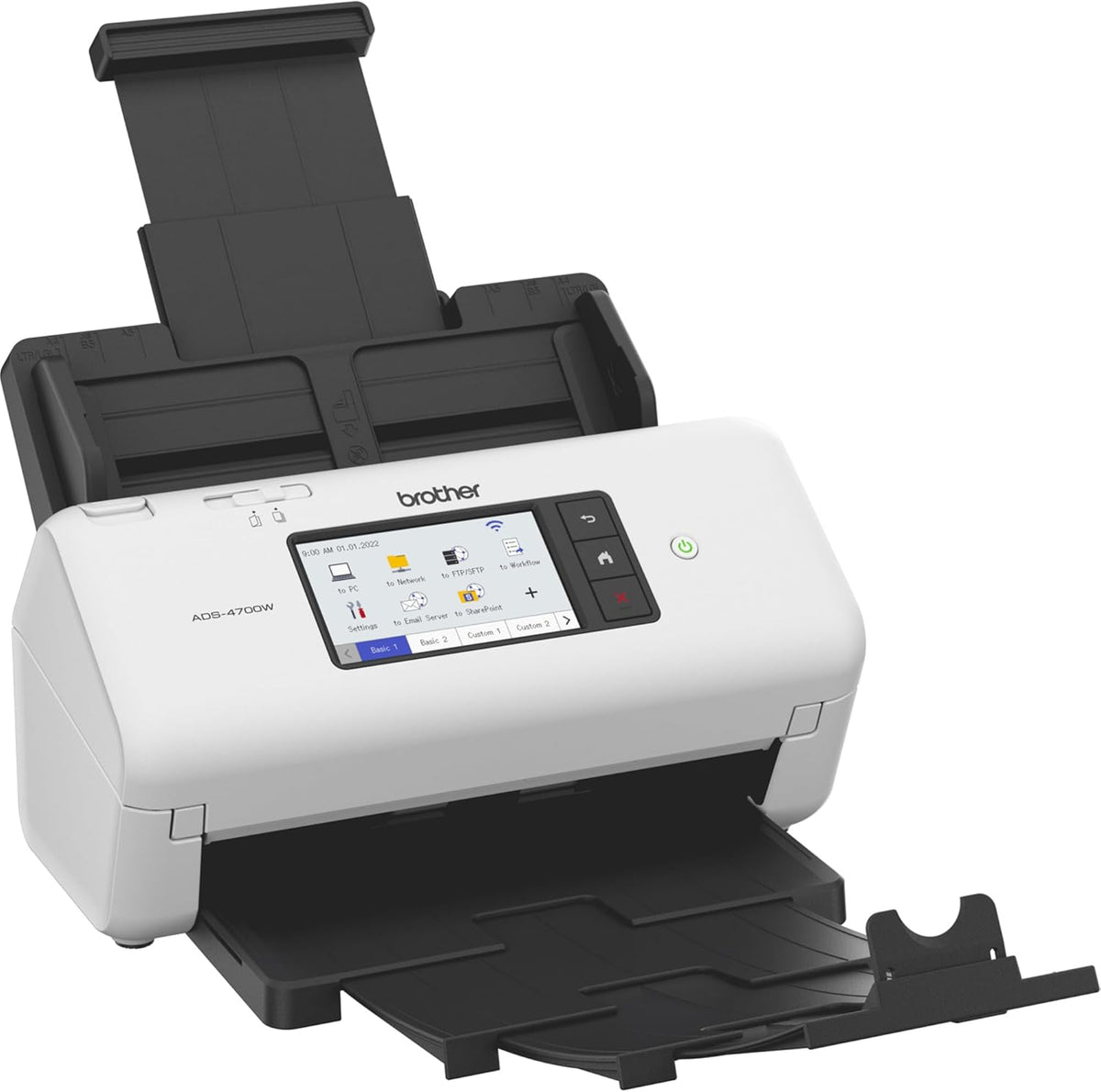 Brother ADS 4700W scanner documents A4 - Recto verso rapide jusqu à 40 pages par minute - ADF 80 feuilles et résolution 600 dpi - Ethernet WiFi WiFi Direct et Scan to USB