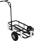 Chariot de pêche - Chariot acier 2 roues charge 90 kg - Roues caoutchouc poignée caoutchouc dimensions 131 x 69 x 95 cm - Pour pêche camping shopping et transport