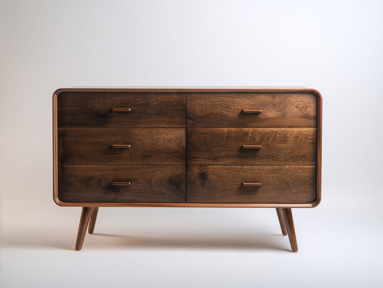 Commode - bois - 142x46x78 cm - brun foncé - style rétro