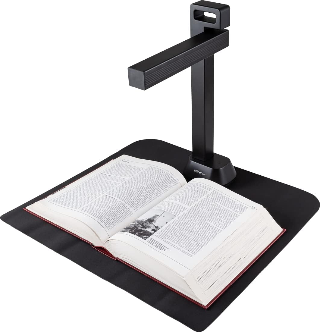 IRIScan Desk v6 Pro - Scanner documents et livres A3 13 MP - Mise à plat IA effacement doigts et numérisation automatique - USB éditeur PDF Windows Mac