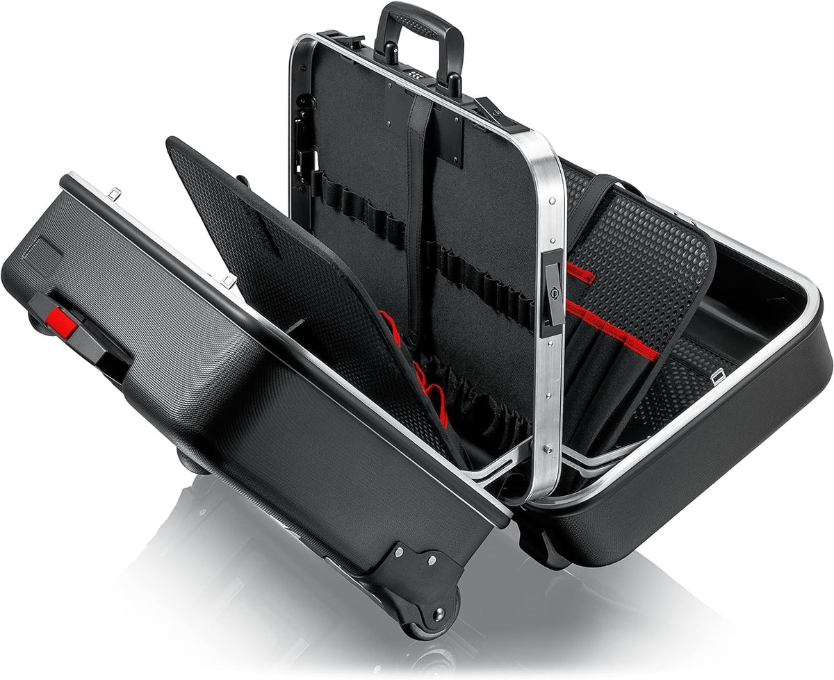 Knipex BIG Twin Move 00 21 41 LE Mallette à outils vide - Capacité jusqu à 30 kg avec 51 compartiments - Boîtier plastique étanche noir - Format 51 x 27 x 41 cm