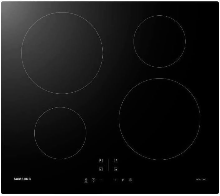 Samsung plaque induction zones de cuisson - Table vitrocéramique verre trempé noire 4 foyers 52 cm