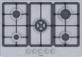 Bosch PGQ7B5K90 Série 4 plaque gaz - 5 feux 75 cm - Table de cuisson inox avec brûleur WOK 3,3 kW