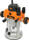 Triton TRA001 - Défonceuse de précision bi mode 2400 W - Jusqu'à 21000 tr min base plongeante - Structure métal 230 V pour fraisage atelier et menuiserie