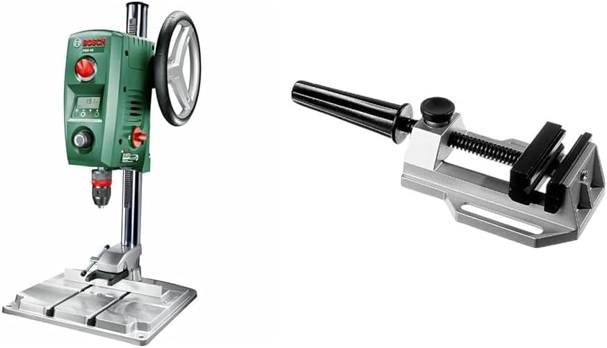 Bosch PBD 40 avec étau 2608030055 - Perceuse à colonne 710 W 230 V - Butée parallèle pince à serrage rapide - Étau standard portée 80 mm pour atelier