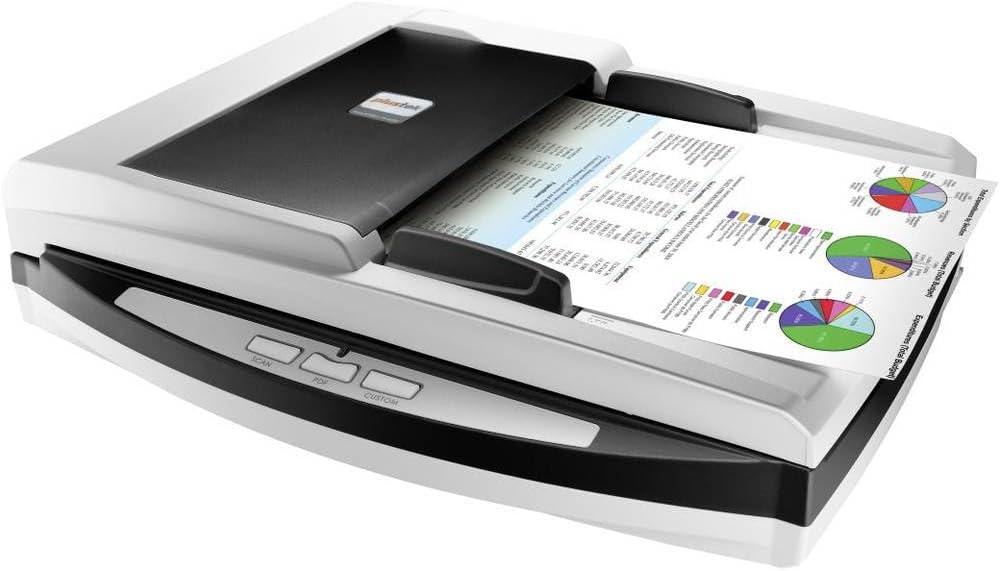 Plustek SmartOffice PL4080 Scanner A4 à plat et ADF - Résolution jusqu à 1200 dpi - USB avec chargeur 50 feuilles - Pour cartes documents films et reçus couleur 48 bits